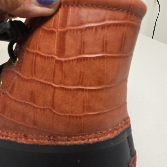 Sperry Womens Waterproof Duck Rain Boots Size 7 Black & Brown STS86697 - Picture 15 of 16